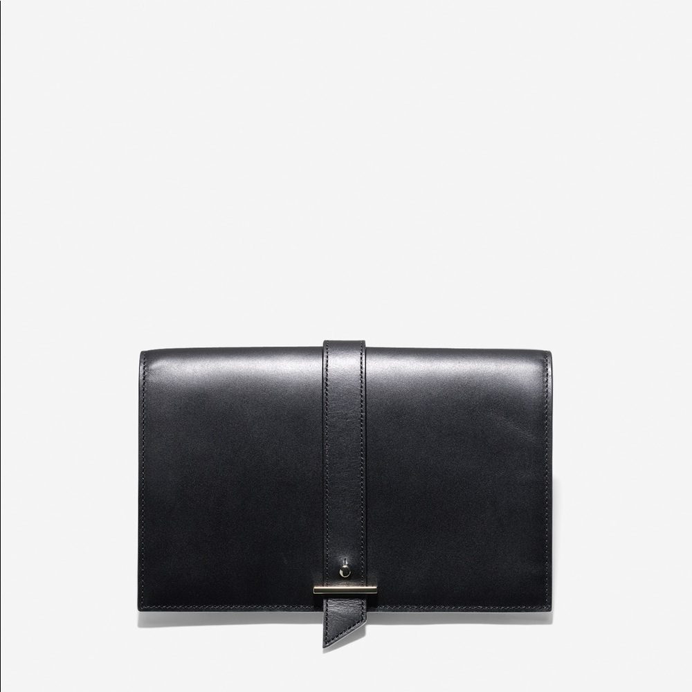 Cole Haan black leather clutch